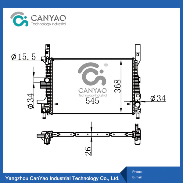 Ford Radiator C-MAX (CB7, CEU) 1.5 TDCi 10- FOCUS III (CB8, CEW) 1.5 TDCi 11-MT OEM 1889730 F1F18005HB